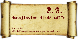 Manojlovics Nikétás névjegykártya